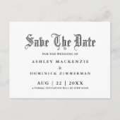 Carte Postale Faire-part Gothique Enregistrer Le Mariage Date (Devant)