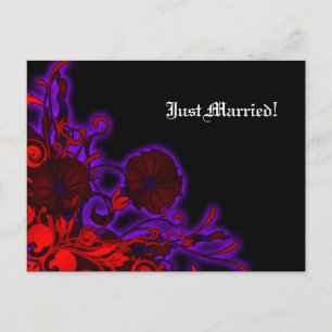 Carte Postale Faire-part Gothique Nightshade Moderne Floral Mariage