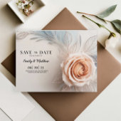 Carte Postale Faire-part Gouttes de rosée rose saumon Designer Enregistrer 