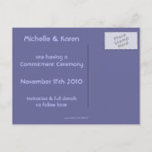 Carte Postale Faire-part Gown Enregistrer La Cérémonie D'Engagement Date (Dos)