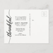 Carte Postale Faire-part Grâces Script Custom Photo Baby Merci naissance (Dos)