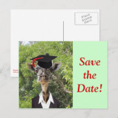 Carte Postale Faire-part Graduate Giraffe Red Tassel (Devant / Derrière)