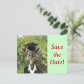 Carte Postale Faire-part Graduate Giraffe Red Tassel (Debout devant)