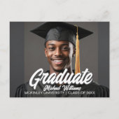 Carte Postale Faire-part Graduate Photo with Bold Script Graduation (Devant)