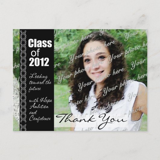 Carte Postale Faire-part Graduation 2012/ Photo (Devant)