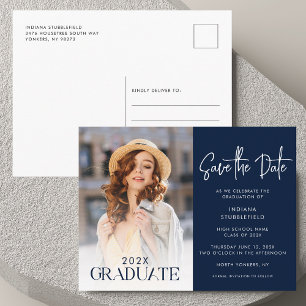 Carte Postale Faire-part Graduation 2025 Photo Enregistrer la date Grad