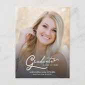Carte Postale Faire-part Graduation 2025 Script photo (Devant)
