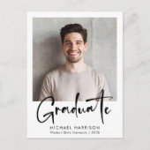 Carte Postale Faire-part Graduation de la photo de script en gras (Devant)