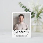 Carte Postale Faire-part Graduation de la photo de script en gras (Debout devant)