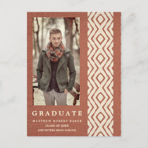 Carte Postale Faire-part Graduation de la photographie de la tribu Boho Bro