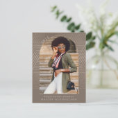 Carte Postale Faire-part Graduation d'impression géométrique chic muté (Debout devant)