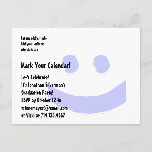 Carte Postale Faire-part Graduation Enregistrer la date N'importe quelle an (Dos)