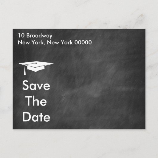 Carte Postale Faire-part Graduation Moderne En Tableau Clavier Enregistrer  (Dos)