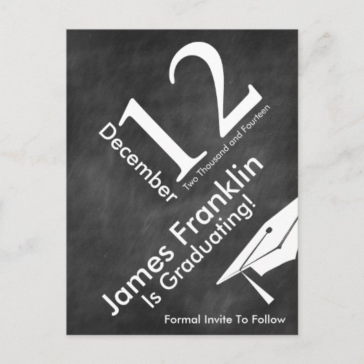 Carte Postale Faire-part Graduation Moderne En Tableau Clavier Enregistrer  (Devant)