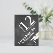 Carte Postale Faire-part Graduation Moderne En Tableau Clavier Enregistrer  (Debout devant)