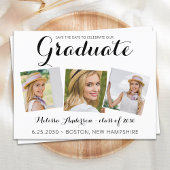 Carte Postale Faire-part Graduation Moderne Enregistrer La Date Graduate 3