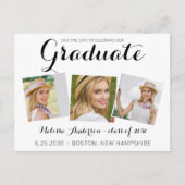 Carte Postale Faire-part Graduation Moderne Enregistrer La Date Graduate 3 (Devant)