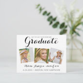 Carte Postale Faire-part Graduation Moderne Enregistrer La Date Graduate 3 (Debout devant)
