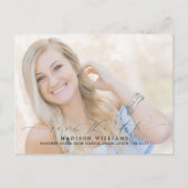 Carte Postale Faire-part Graduation photo de script moderne Enregistrer la  (Devant)