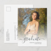 Carte Postale Faire-part Graduation photo moderne 2025 (Devant / Derrière)
