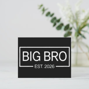Carte Postale Faire-part Grand Frère Ét. 2026 Nouveau Bébé de Grossesse de