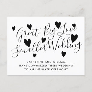 Carte Postale Faire-part Grand Grand Amour Petit Micro Mariage Réduit