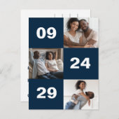 Carte Postale Faire-part Grand Numéro Gras Photo Mariage (Devant / Derrière)