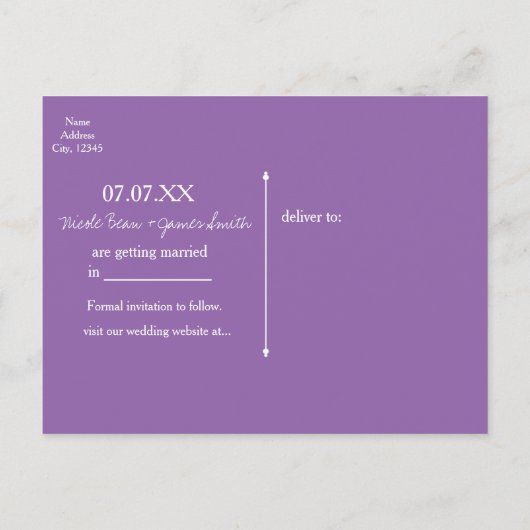 Carte Postale Faire-part Grand pot Mason Lavande Violet Enregistrer la date (Dos)