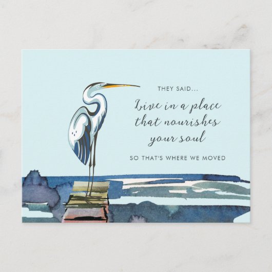 Carte Postale Faire-part Grande Héronnière Adresse Front de Mer Nouveau (Devant)