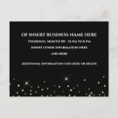 Carte Postale Faire-part Grande ouverture d'affaires or noir rideau arc VIP (Dos)