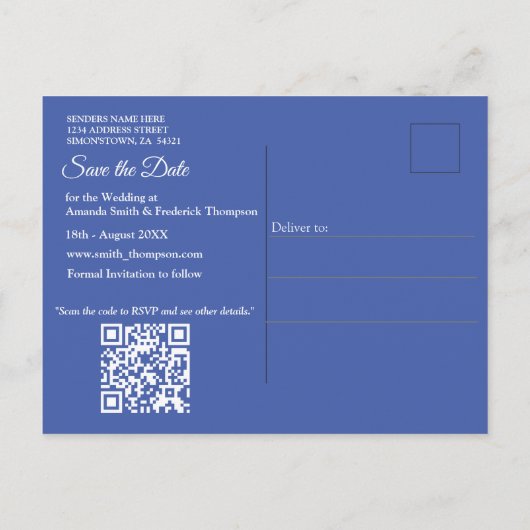 Carte Postale Faire-part Grands arbres, feuilles d'automne et merles. (Dos)