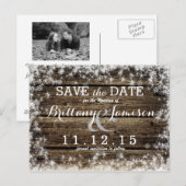 Carte Postale Faire-part Grange à bille de givre bois hiver rustique Enregi (Devant / Derrière)