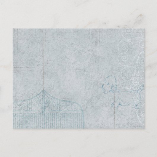 Carte Postale Faire-part grange rustique mariage campagnard marguerite enre (Dos)