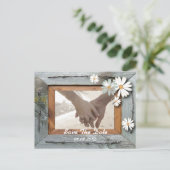 Carte Postale Faire-part grange rustique mariage campagnard marguerite enre (Debout devant)