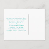 Carte Postale Faire-part Graphique de mathématiques cardiaques turquoises E (Dos)