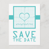 Carte Postale Faire-part Graphique de mathématiques cardiaques turquoises E (Devant)