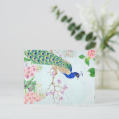 Carte Postale Faire-part Graphique de paon | Peacock enchanté | Peacock (Debout devant)