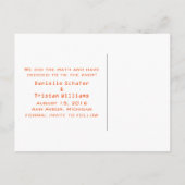 Carte Postale Faire-part Graphique en mathématiques de coeur orange Enregis (Dos)