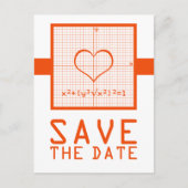 Carte Postale Faire-part Graphique en mathématiques de coeur orange Enregis (Devant)