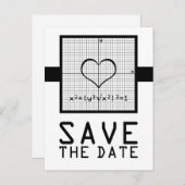 Carte Postale Faire-part Graphique en mathématiques du coeur d'ébène Enregi (Devant / Derrière)