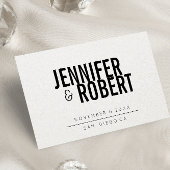 Carte Postale Faire-part Gras Minimal Moderne NOIR SAUVEGARDER LA DATE