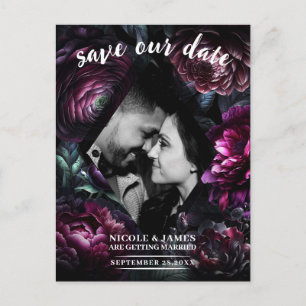 Carte Postale Faire-part Gras Moody Flowers Enchantés Floral Enregistrer la