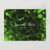 Carte Postale Faire-part Green & Black Dots Modern Party Enregistrer la dat (Devant)