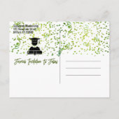 Carte Postale Faire-part Green Confetti Graduation Party Enregistrer la dat (Dos)