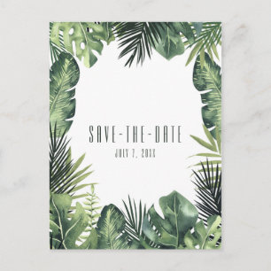 Carte Postale Faire-part Green Feuille Botanical Tropical Enregistrer la da