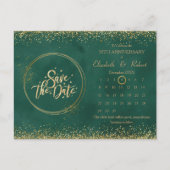 Carte Postale Faire-part Green & Parties scintillant 50e anniversaire Calen (Devant)