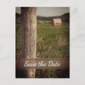 Carte Postale Faire-part Green Pastures Country Ranch Mariage Enregistrer l (Devant)