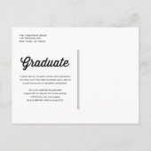 Carte Postale Faire-part Green Retro Script Class of 2023 Photo Graduation (Dos)