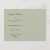 Carte Postale Faire-part Green Shabby Dotted Swiss Enregistrer La Date (Dos)