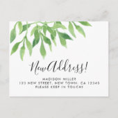 Carte Postale Faire-part Greenery New Address Moving  (Devant)